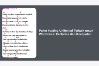 Paket Hosting Unlimited Terbaik untuk WordPress: Performa dan Kecepatan